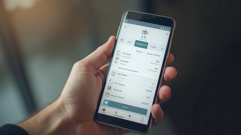 Checkout-Formular auf einem Smartphone mit vereinfachten Eingabefeldern, großen Buttons und Fortschrittsanzeige für ein nahtloses Kauferlebnis